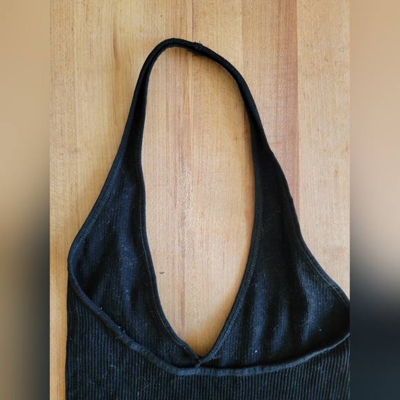 Out From Under Jackie Seamless Halter Black Bra Top, Small Ribbed - Picture 6 of 8